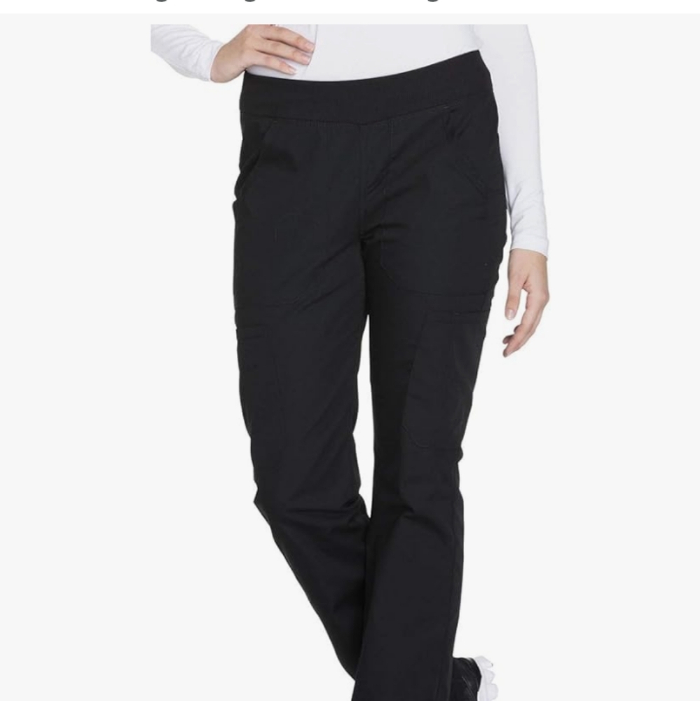 Women's Cherokee Contemporary Modern Fit Black Uniform Cargo Pants XL
